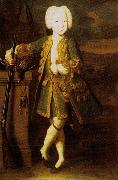 Portrait of a boy. Was att. as Peter III or Peter II's portrait, possibly Elizabeth in men's dress, Louis Caravaque